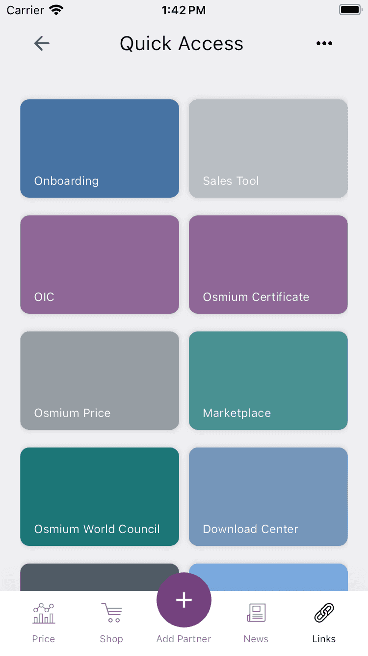 Osmium App — Quick access
