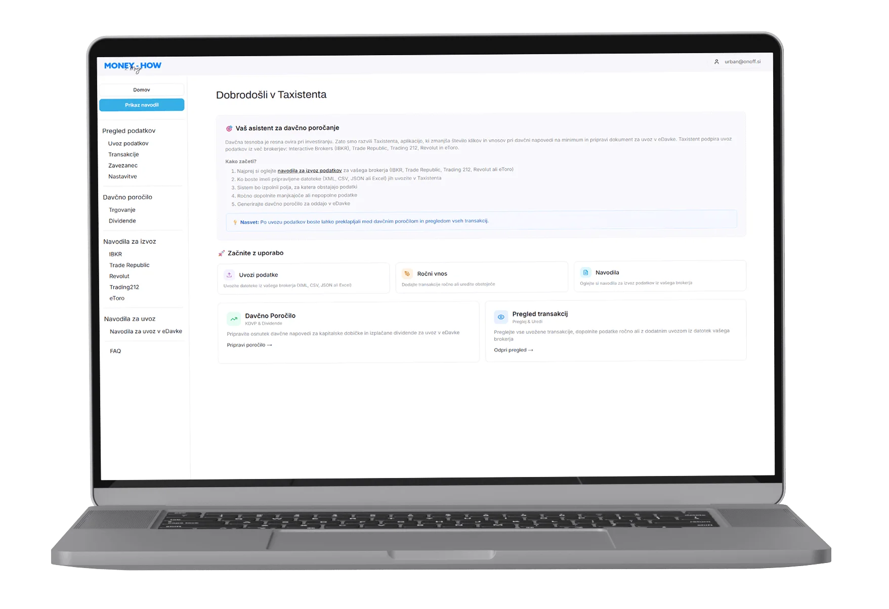 Taxistent desktop application overview